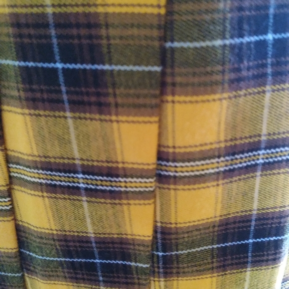 🎄❤️ Forever 21 Mustard Plaid Pleated Mini Skirt  Sz Sm❤️🎄 - Picture 3 of 12